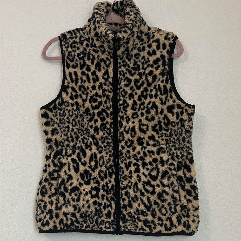 Chaps Animal Print Fleece Vest